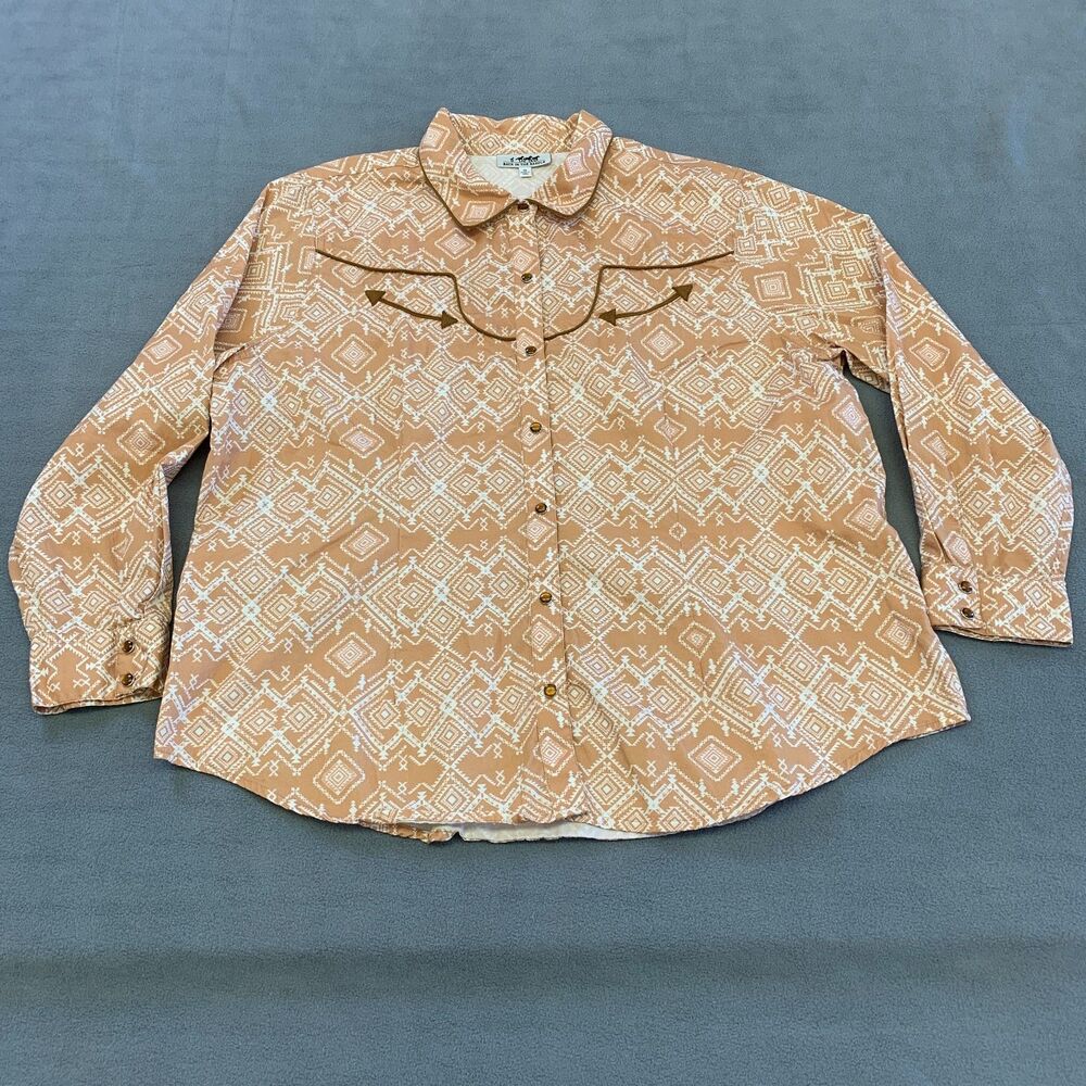 Back In The Saddle Womens Aztec Pearl Snap Shirt 1X Western Cowgirl Cowboy